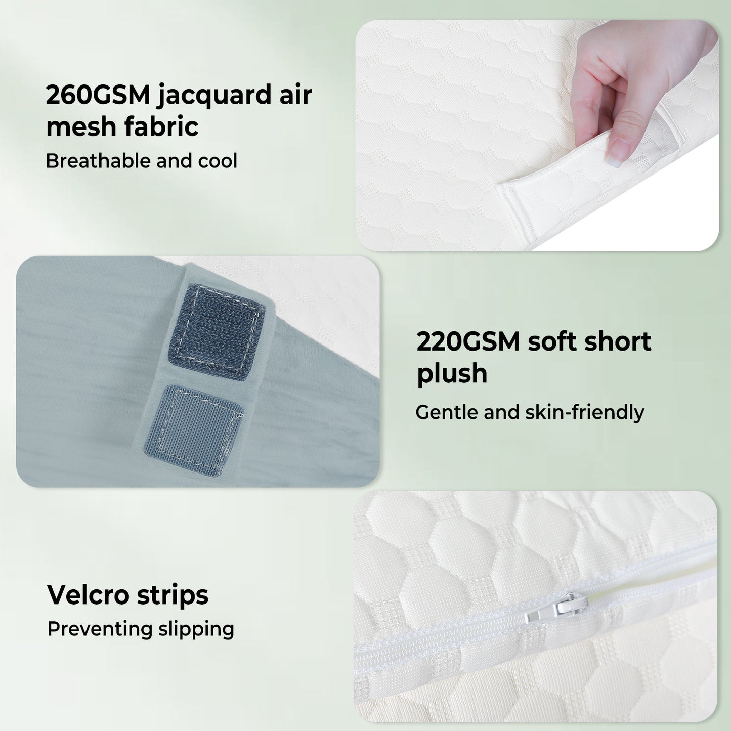 Lavio Large Wedge Pillow Cooling Memory Foam Orthopaedic Bed Cushion Acid Reflux