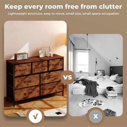 Levede Chest of Drawers 7 Drawer Storage for Bedroom Living Room in Brown Black
