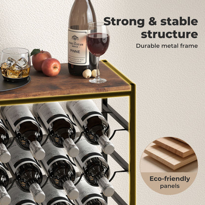 Levede Wine Rack 30 Bottles Free Standing Floor Wooden Top 6 Tiers Wine Shelves