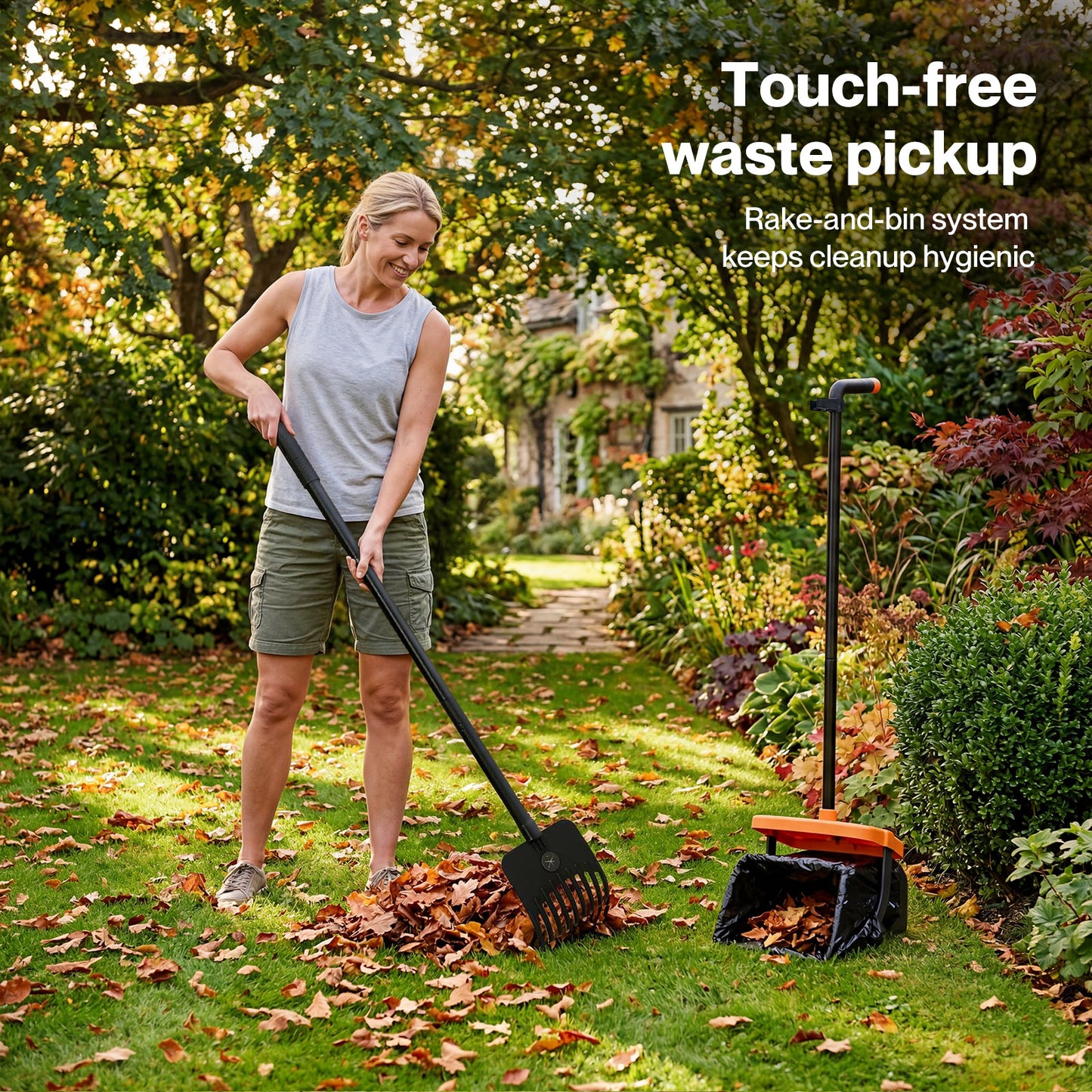Skylos Pooper Scooper Pet Waste Collector 120cm Handle with Rake 35 Waste Bags