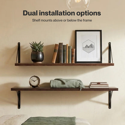 Levede Floating Shelf Set of 3 Wall Mounted Shelves Storage Display Rustic 60cm