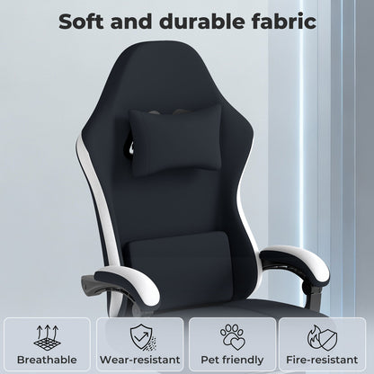 Levede Office Desk Chair Fabric Gaming Recliner Adjustable Height Swivel Black