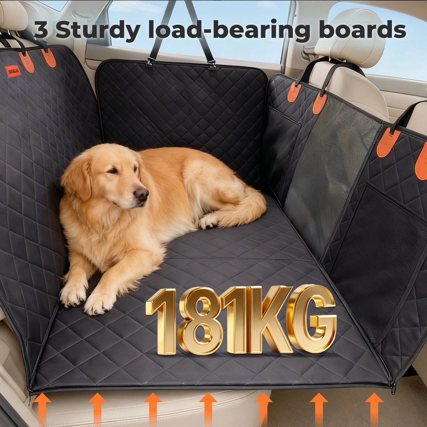 Skylos Dog Car Seat Cover Waterproof Pet Back Seat Hammock Safety Protector