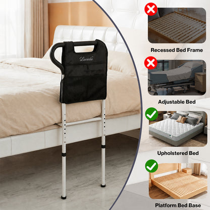 Levede Bed Rail Frame Adjustable Bedside Support Bar Bedroom Handle Storage Bag