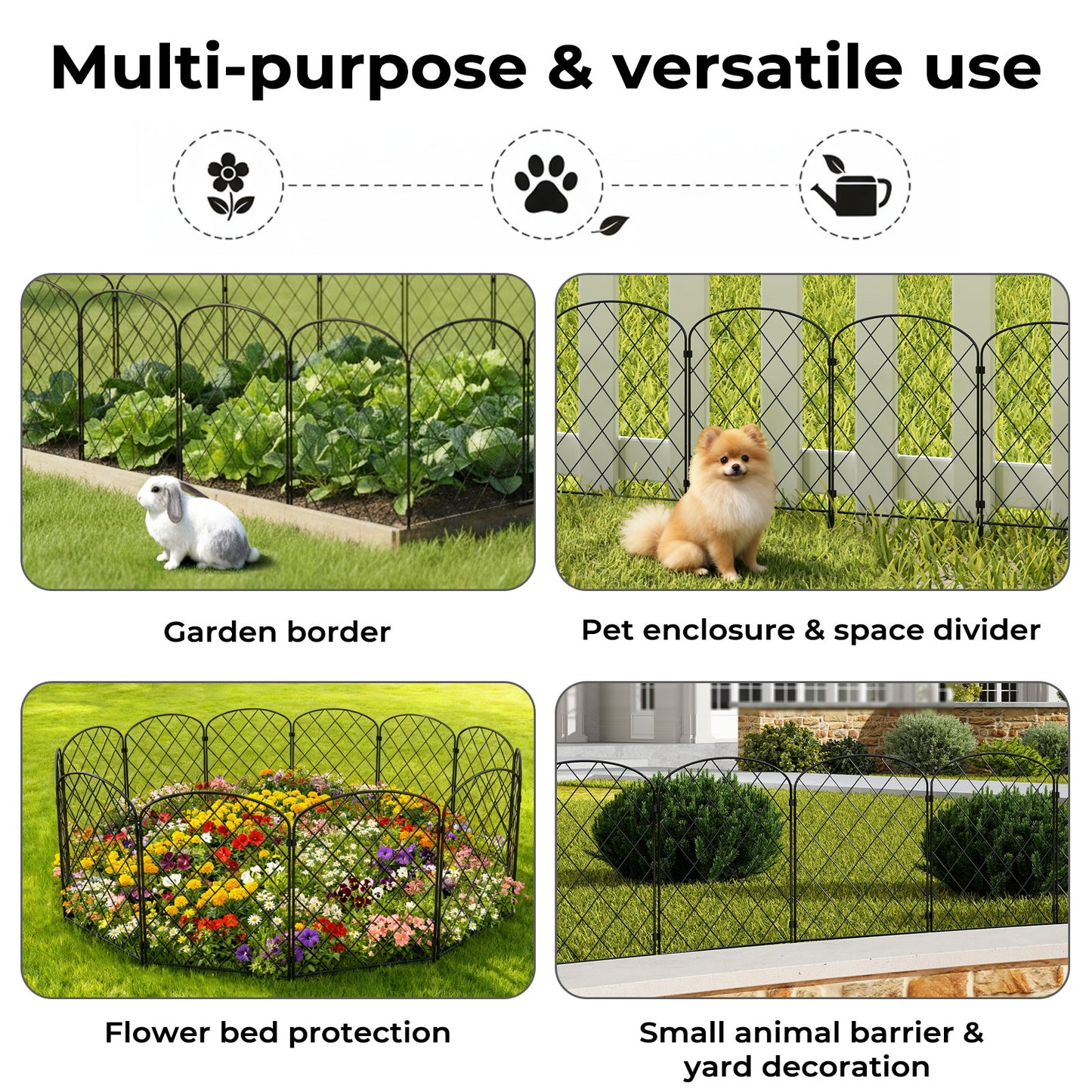 Levede 10 Pack Animal Barrier Metal Decorative Garden Fence Pet Border Outdoor