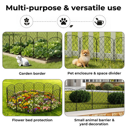 Levede 10 Pack Animal Barrier Metal Decorative Garden Fence Pet Border Outdoor