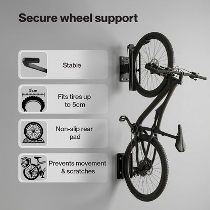 MONVELO Bike Rack Hook-mounted Parking Rack Swivel Wall Mount Bike Storage 4PCS