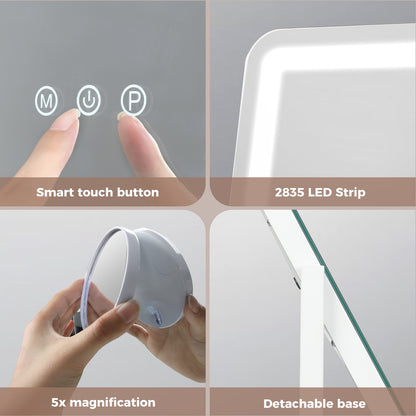 Emitto Hollywood Mirror Vanity Makeup Mirror with Lights 360°Rotation Tabletop