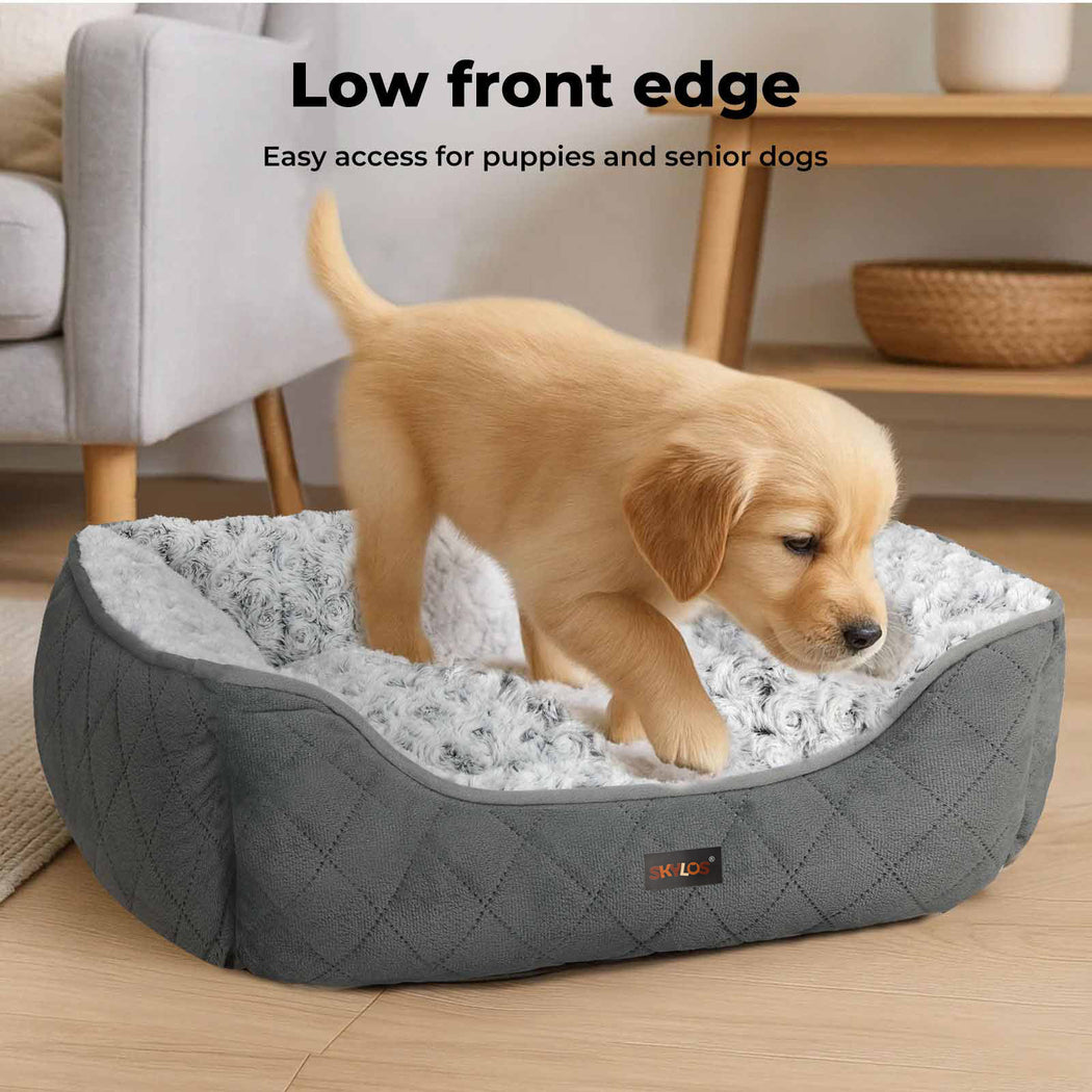 Skylos Large Dog Calming Bed Pet Puppy Fluffy Plush Cushion Waterproof  Washable