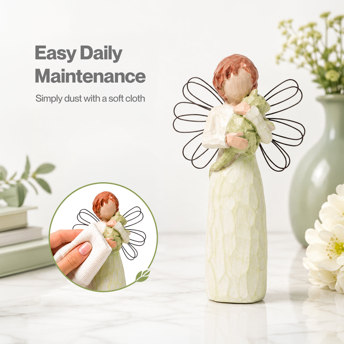 Levede Resin Angel Figurines Friendship Gift for Companionship Display White