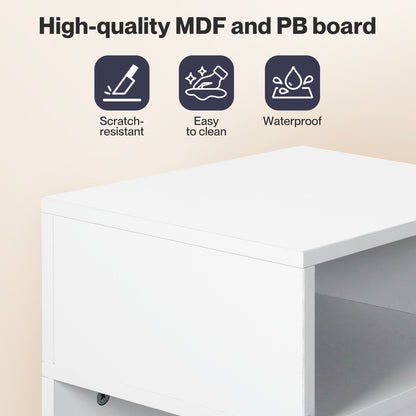 Levede  Bedside Tables Modern Nightstand White Storage Drawer Shelf for Bedroom