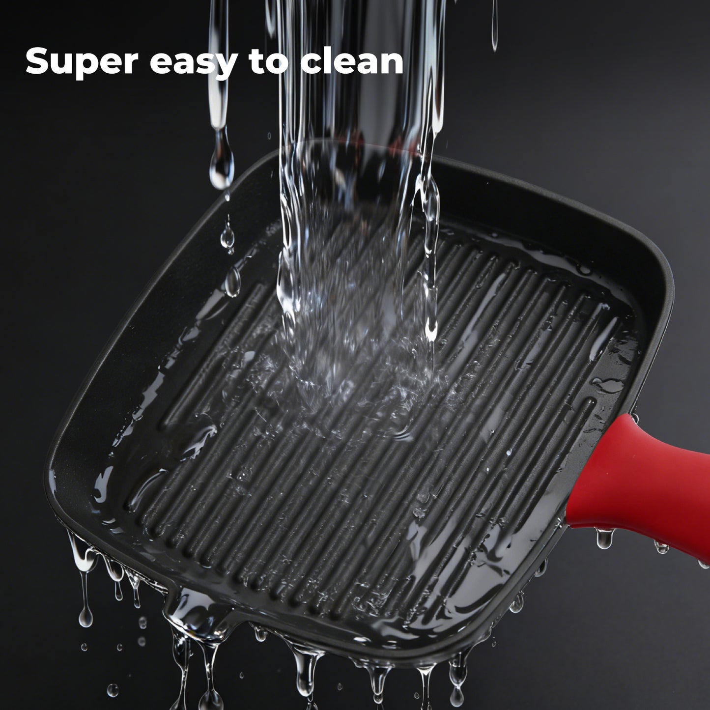 Toque Cast Iron Griddle Grill Pan Square Skillet BBQ Non‑Stick Frying Cookware