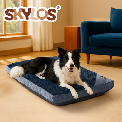 Skylos Dog Bed Soft Plush Pet Mattress Warm Washable Anti-Slip Cushion Mat