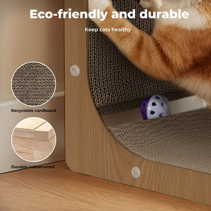 Skylos 68cm High L Shaped Cat Scratching Board with Ball Toy Wall Furniture