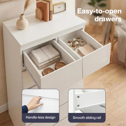 Levede Tall Chest of Drawers White Storage Cabinet for Bedroom Hallway Home