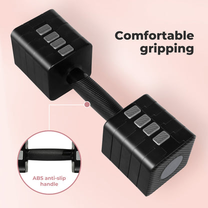 Centra Pair Adjustable Dumbbells 2.8kg-10kg Gym Training Metal Weight Block Set