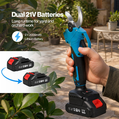 Traderight Pruning Shears 450W Brushless LCD SK5 Blade for Garden Cutting Blue