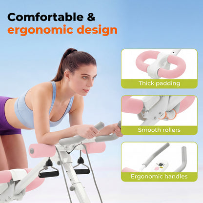 Centra Adjustable AB Machine Foldable Abdominal Trainer Home Workout LED Monitor