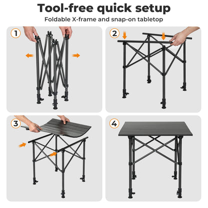 Levede Camping Table Folding Aluminum Portable Picnic Foldable BBQ Desk 70cm