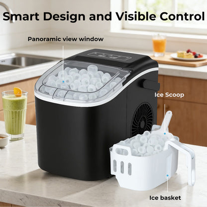 Spector Ice Maker Machine Countertop 12Kg in 24Hrs 9 Cubes Ready in 6-12Mins