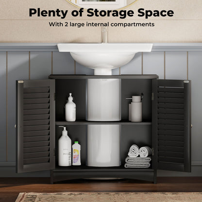 Levede Bathroom Under Sink Cabinet Basin Storage Cupboard Black Vanity Unit