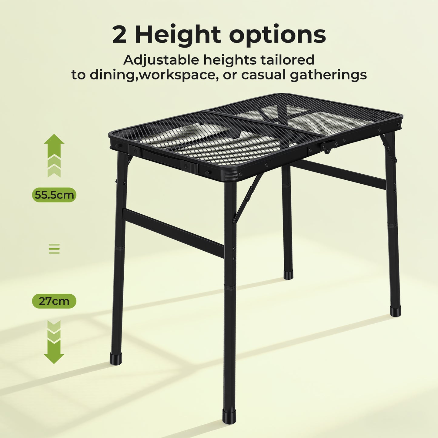 Levede Folding Camping Table Adjustable Height Aluminium Picnic Desk Portable