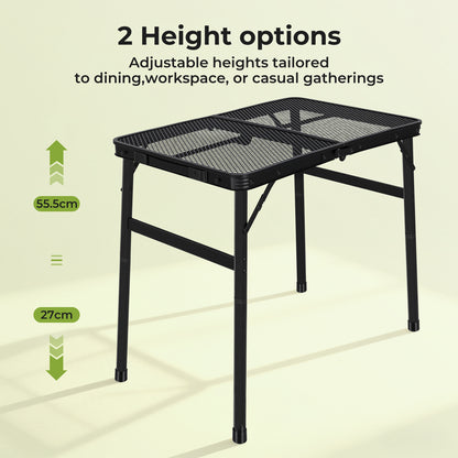 Levede Folding Camping Table Adjustable Height Aluminium Picnic Desk Portable
