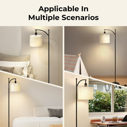Emitto Floor Lamp Corner Reading Light 3 Colour Dimming Adjustable Linen Shade