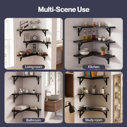 Levede Floating Shelf Wall Mounted 3pc Corner Shelf Unit Home Sotrage Decor