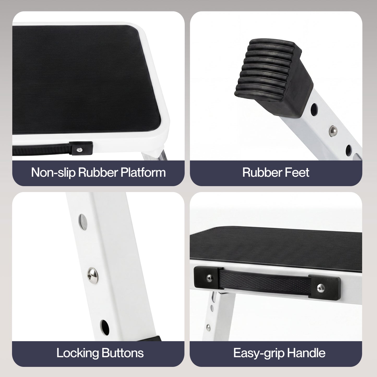 Levede Folding Step Stool Adjustable Non Slip Portable Foot Stool
