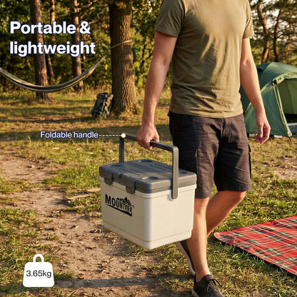 Mountview Cool Box 22L White Portable Large Cooler Ice Food Camping Beach Picnic