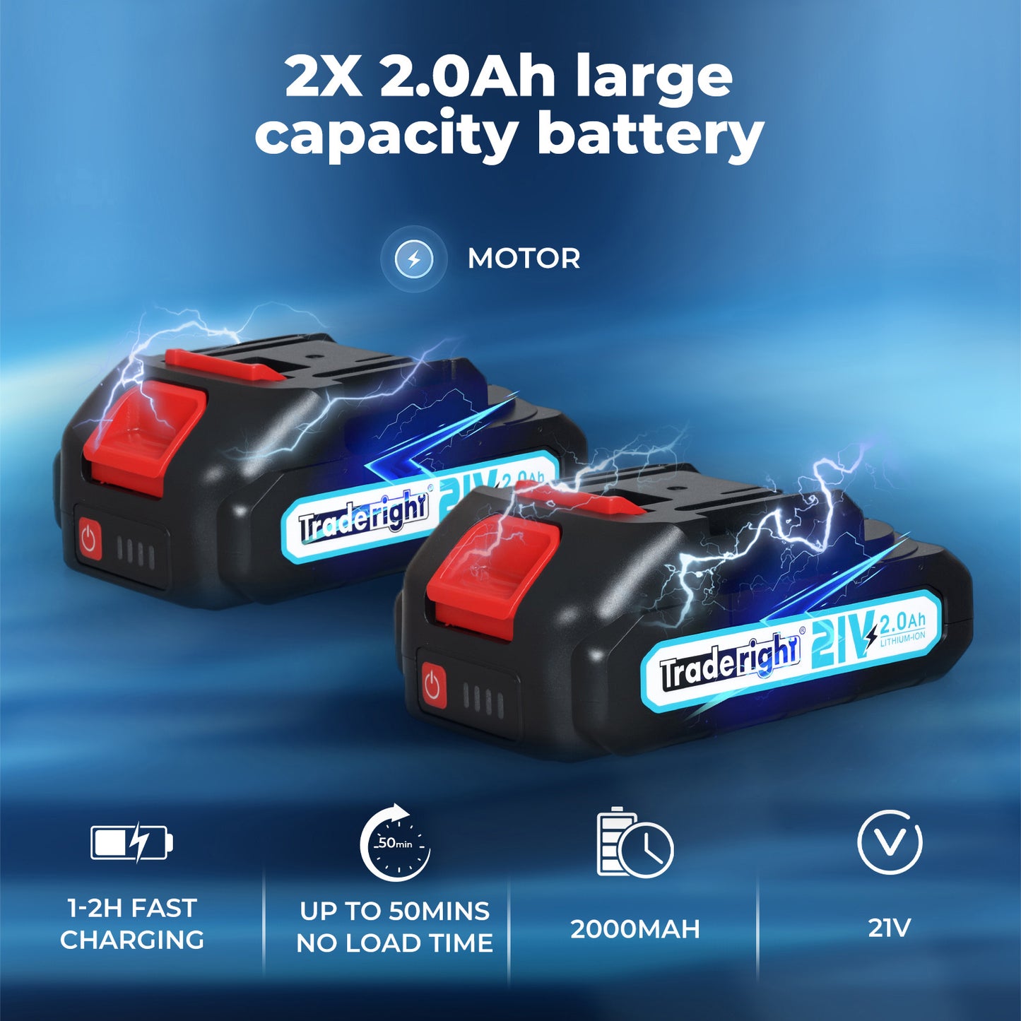 Traderight Cordless Car Polisher Buffer Sander Polishing Machine with 2 Battery