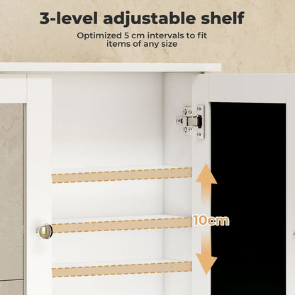 Levede Bathroom Mirror Cabinet Storage Toilet Cupboard Wall Mounted Shelves