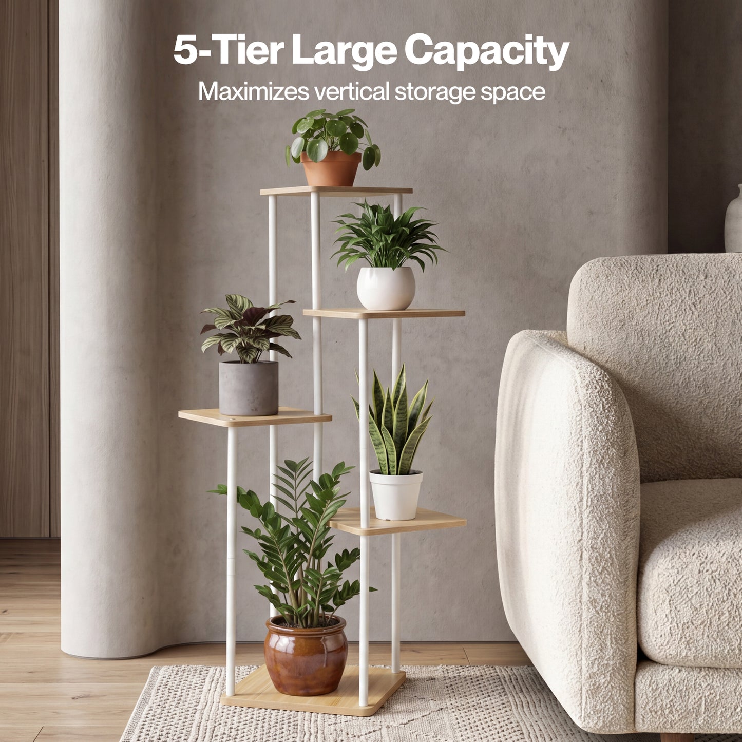 Levede 5 Tier Plant Stand Flower Pot Display Rack Metal Corner Planter Holder