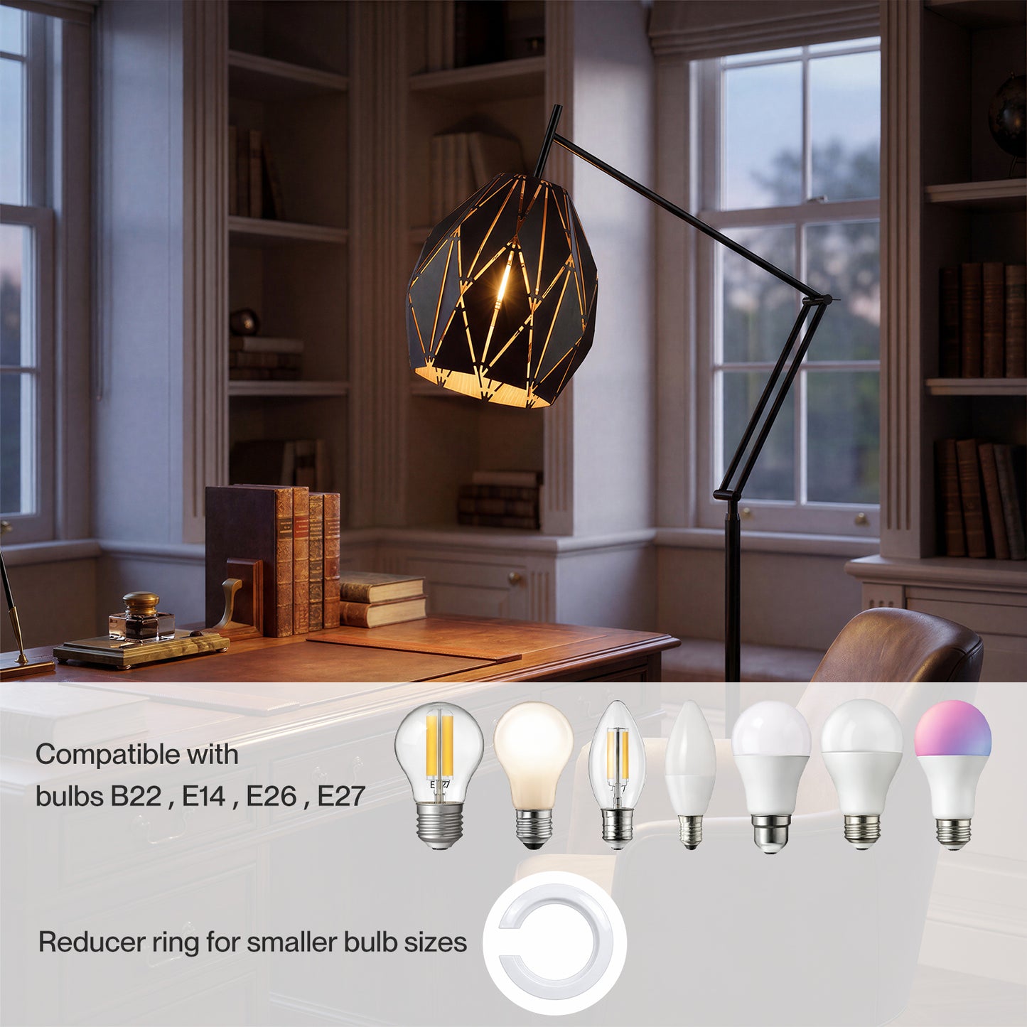 Emitto Ceiling Light Shade Pendant Metal Lampshade Easy Fit Lightshade Geometric