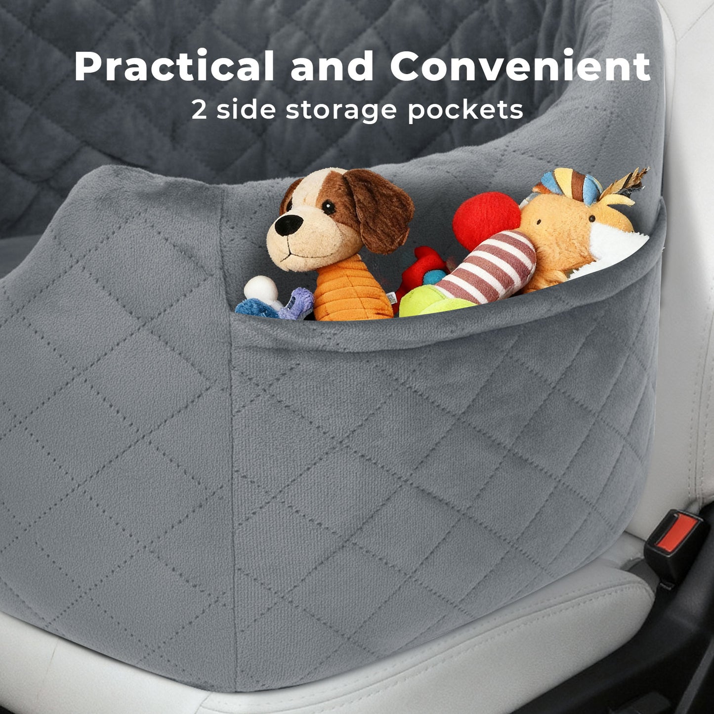Skylos Dog Booster Car Seat Safe Puppy Travel Carrier Bed Bag Basket Pet Grey