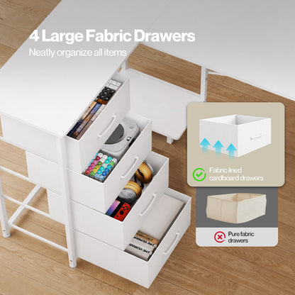 Levede L-shaped Office Desk Corner Computer Table with Storage USB Power Charging