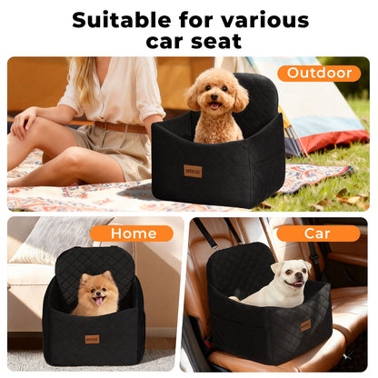 Skylos Pet Booster Dog Car Seat Safe Travel Carrier Bed Bag Basket Puppy Black