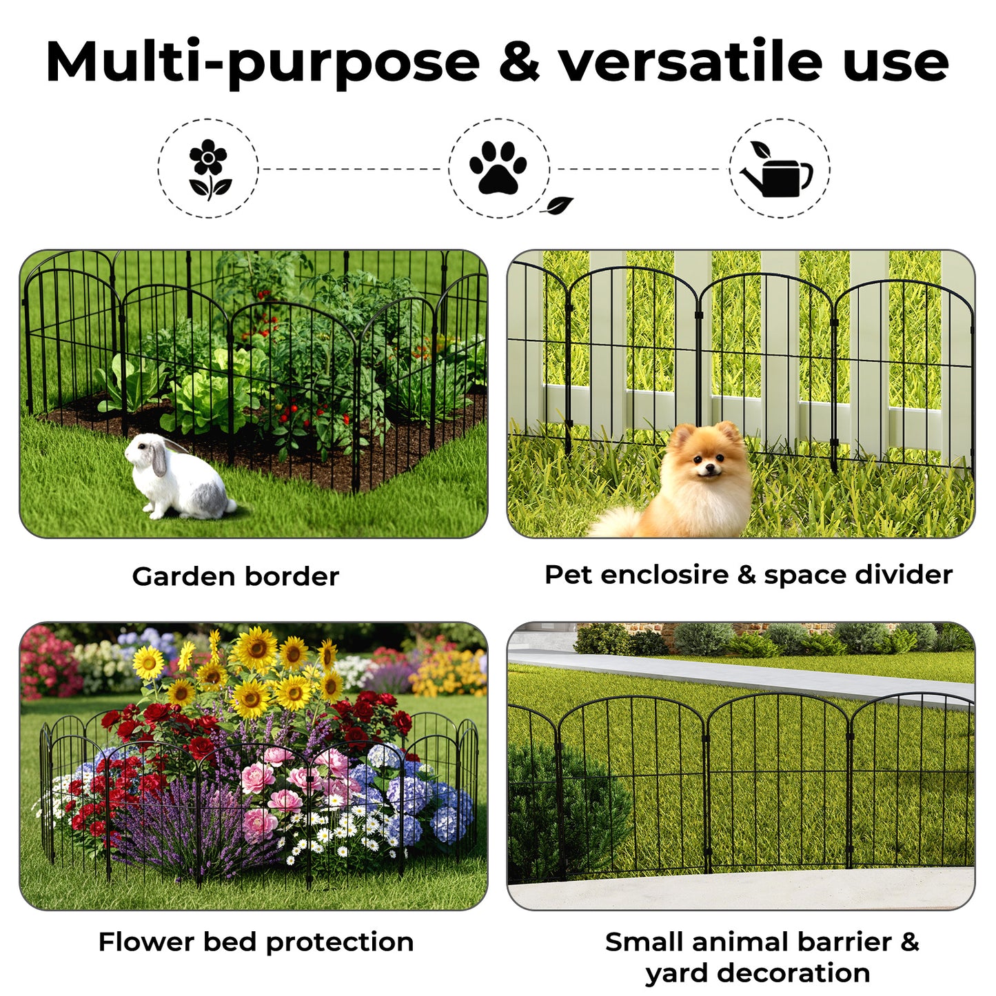 Levede 10 Pack Animal Barrier Metal Decorative Garden Fence Outdoor Pet Border