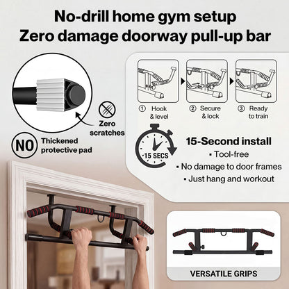 Centra Pull Up Bar Doorway Chin Up Bar Easier Strength Trainer Resistance Band