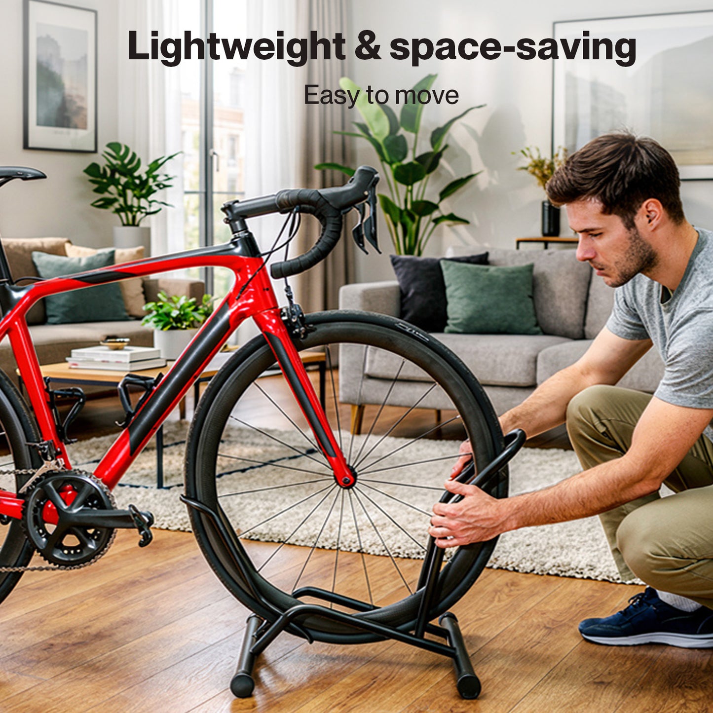 MONVELO Bike Rack Bicycle Stand for Storage Adjustable Bike Floor Parking Rack