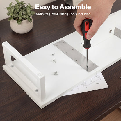 Levede Dual Screen Stand Riser White Desktop Computer Monitor Shelf Holder 90cm