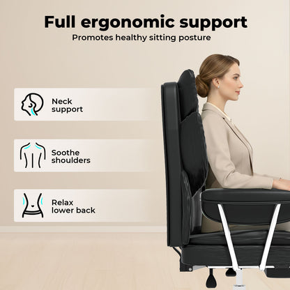 Levede Executive Office Chair Ergonomic High Back Spring Cushion Seat Footrest