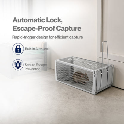 TOQUE Humane Mouse Traps Live Catch Rodent Trap Auto Lock For outdoor 2pc