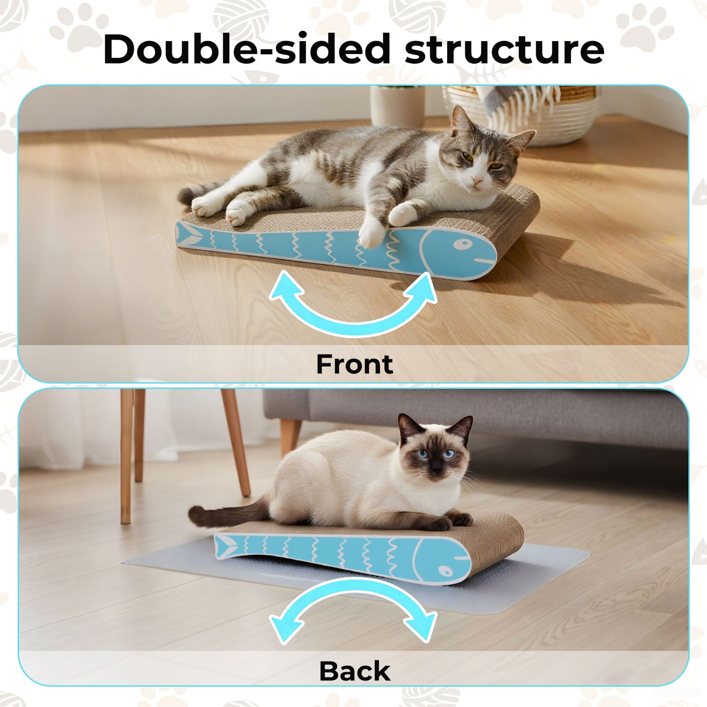 Skylos 2PCS Cat Scratching Board Cardboard Cat Scratcher Scratching Pad Lounge