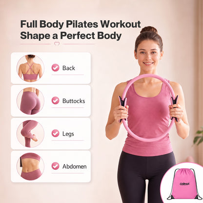 Centra Pilates Kit 13Pc All In One Set with Ring Ball Bands Home Workout Pink