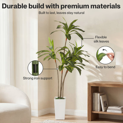 Levede Artificial Dracaena Tree 182cm Realistic Fake Plant with Pot Home Decor
