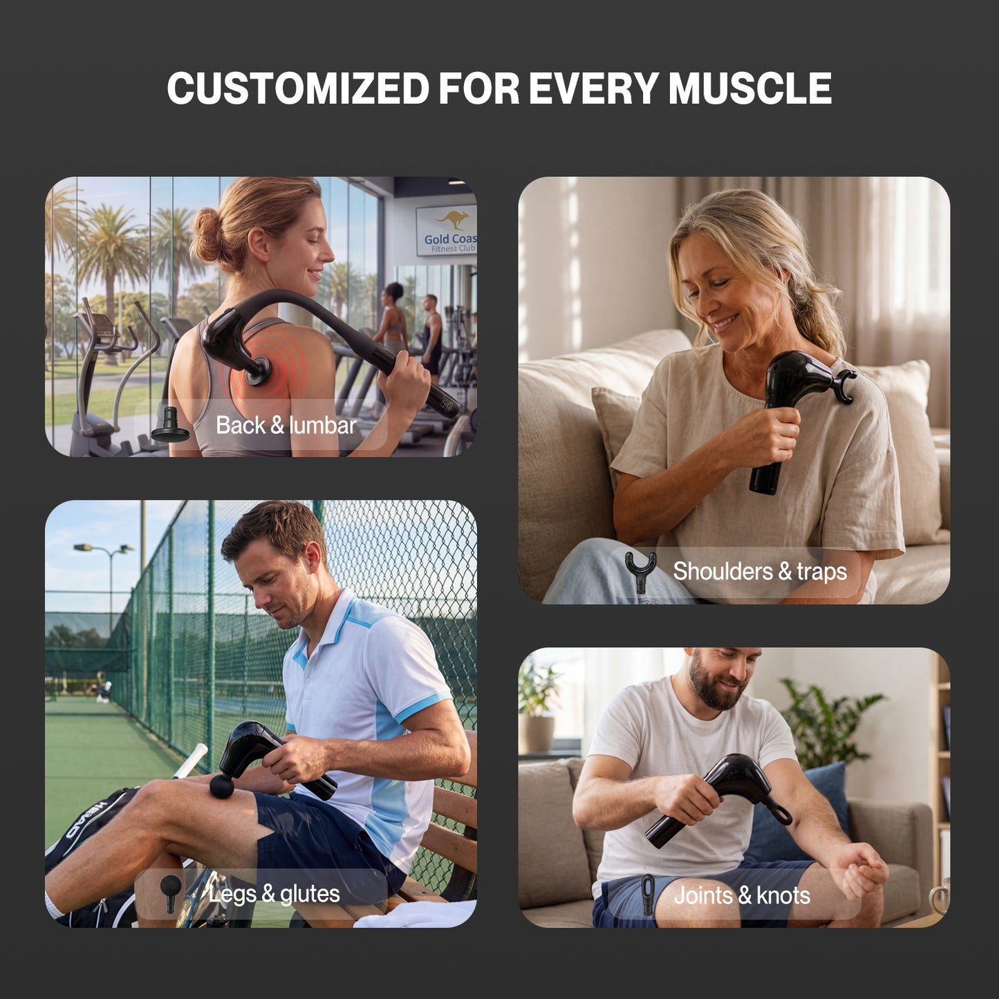 Spector Massage Gun Deep Tissue Back Muscle Percussion Massager Faster Relief