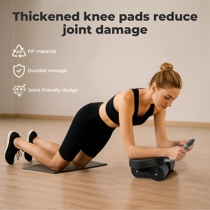 Centra Healthy Belly Wheel Auto Rebound Ab Roller 4 Wheel Soft Elbow Knee Pads