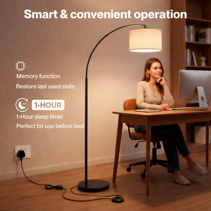 Emitto Standard Floor Lamp Dimmable Standing Lamp Smart Control Adjustable Timer